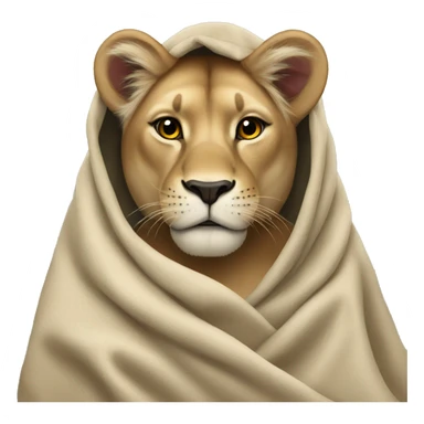 lioness wrapped in blanket sticker