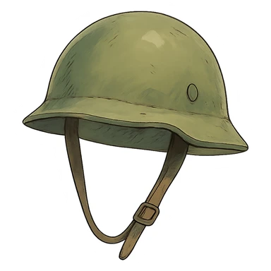 ghibli style military helmet sticker