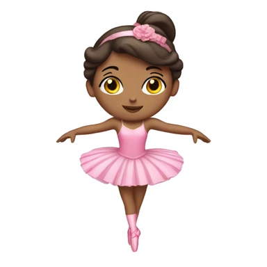 Brunette balerina with a pink costume  sticker