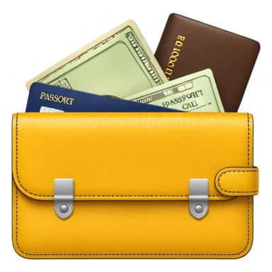 Travel yellow wallet – larger, holds passport and tickets.
 sticker