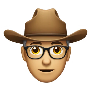Cowboy hat nerd emoji sticker