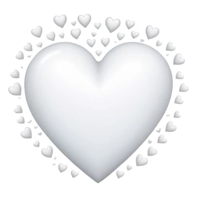 White heart exploding into more white hearts sticker