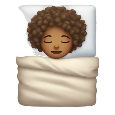 Girl sleeping with curly hair sticker
