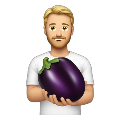 chris luxon holding eggplant sticker
