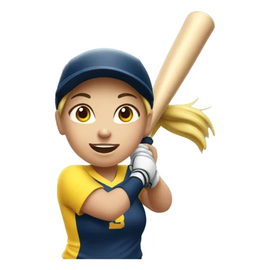 Girl hitting softball sticker