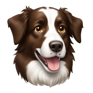Brown and white border collie sticker