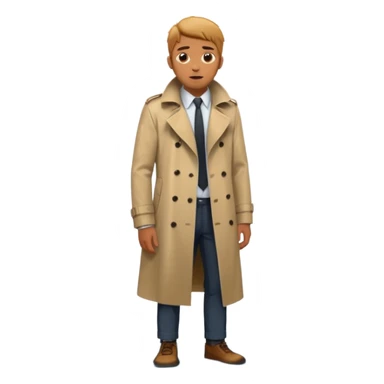 Man in trench coat pissing  sticker