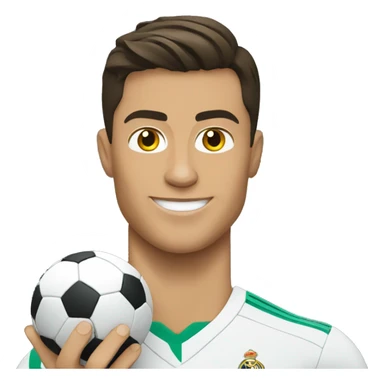 Cristiano Ronaldo holding a football sticker