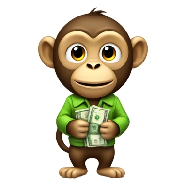 Monkey with money all in the pocket sticker
