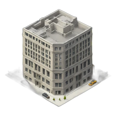 building model isometric new york sticker