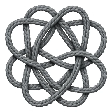 three interlaced cords symbol sticker