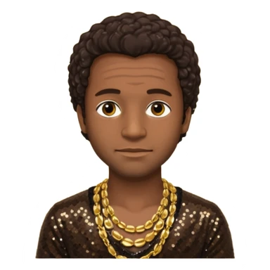 Solomon Northup with dark brown hair, dark brown sequin outfit  sticker