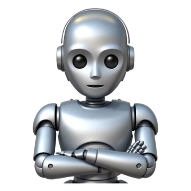 robot crossing his arms sticker