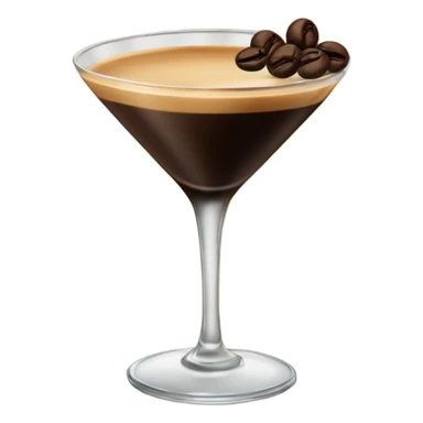 Full glass of Espresso Martini with Coffee Bean Garnish sticker