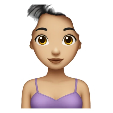 girl with black hair with a heart sign sticker