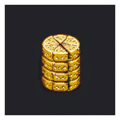 Swiss cheese cybersecurity model, pixel art, simple, colorful, with layers of cheese slices each with holes, representing security layers with vulnerabilities, digital theme sticker