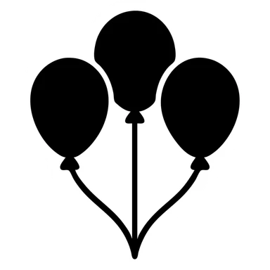 a bunch of solid black balloons, minimal sticker