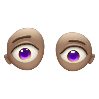 both eyes closed but the third eye opens with a purple pupil and glowing  sticker