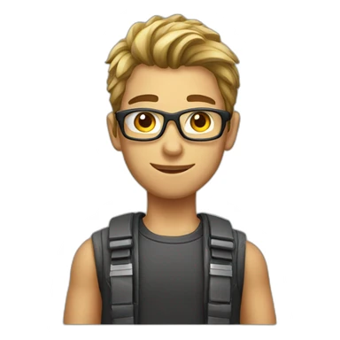 Young Men with glass gamer  sticker