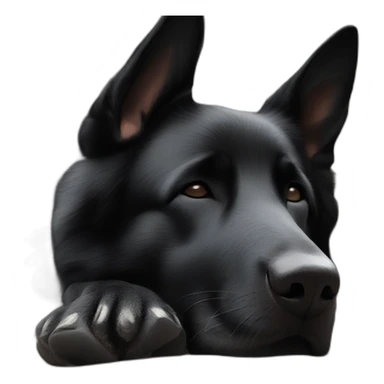 Black german shepherd sleeping sticker