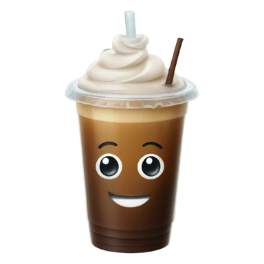 iced coffee with a smile sticker