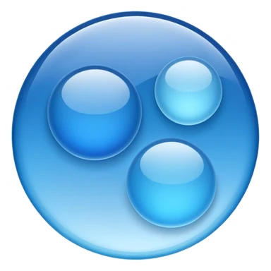 Two round cells in light blue and blue
Soft gradient
Slightly translucent texture
Minimal scientific illustration
White background
Clean and calm mood sticker