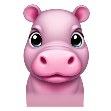 Pink baby hippo  sticker