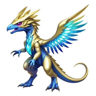 Shiny Sparkly Futuristic Celestial Magical Ethereal Godly Divine Nebula-Fakemon-Pokemon-Digimon-Spectrobes-Raptor-fusion, full body sticker
