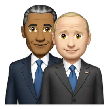 Putin și Obama în costum de Moș Crăciun  sticker