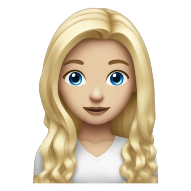 pretty blonde girl with blue eyes not so close long hair sticker