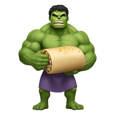 The hulk eating a burrito  sticker
