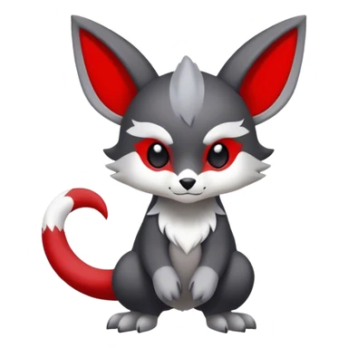 Cute cool black red white grey animal hybrid Fakemon full body sticker