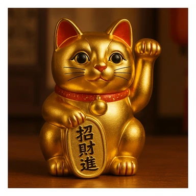 Gold Chinese lucky cat  sticker