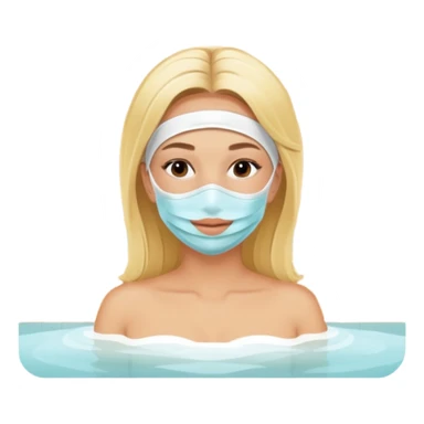 Blonde with face mask spa beauty full face relaxing sticker