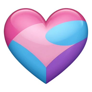 heart with bigender pride flag colors sticker