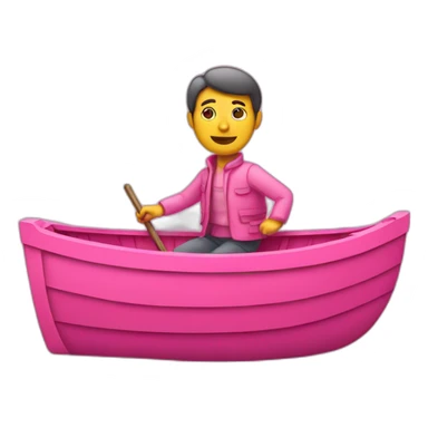 pink man in a pink boat sticker