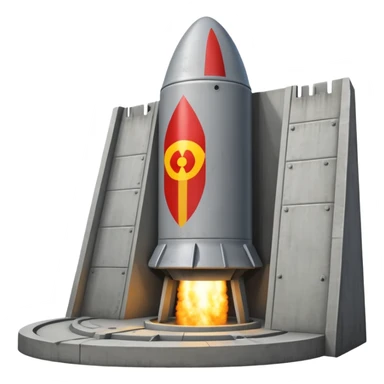 a nuclear missile silo emoji, showing the hatch and a missile launching out sticker
