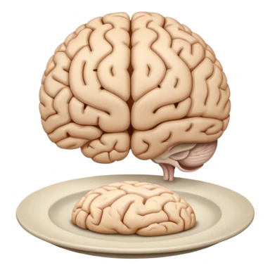 Brain on a plate next to head  sticker