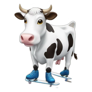 cow figure skating sticker