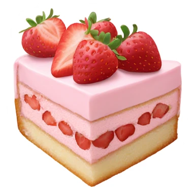 pale pink cake slice with strawberries sticker