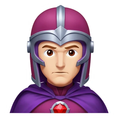 Magneto Marvel character with red helmet and purple cape sticker