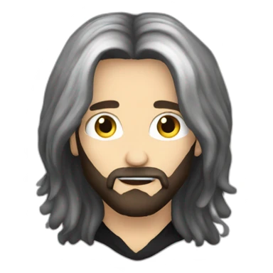 singer metal like jesus long hair black sticker