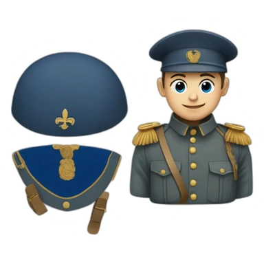 french ww1 soldier with a blue uniform sticker