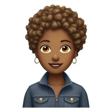 A brownskin girl with curly short hair sticker