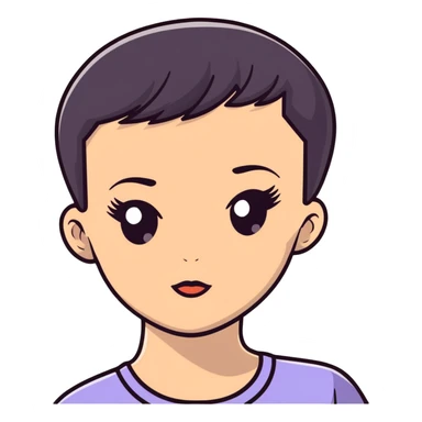 girl with flat top haircut sticker