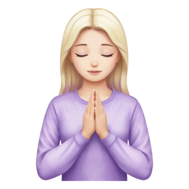 Hands in prayer in watercolor, sleeves in lilac color sticker