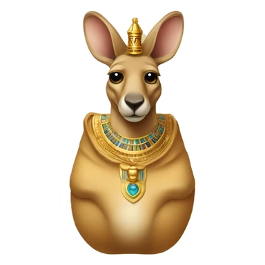 a kangaroo with king tut INSIDE OF ITS pouch sticker