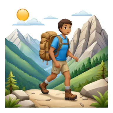 hiking in the mountains sticker