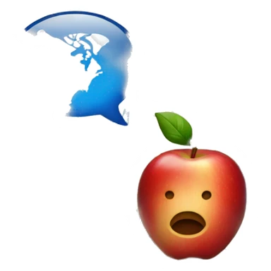 Apple with a map sticker