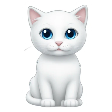 blue love, white love, white cat, love sticker